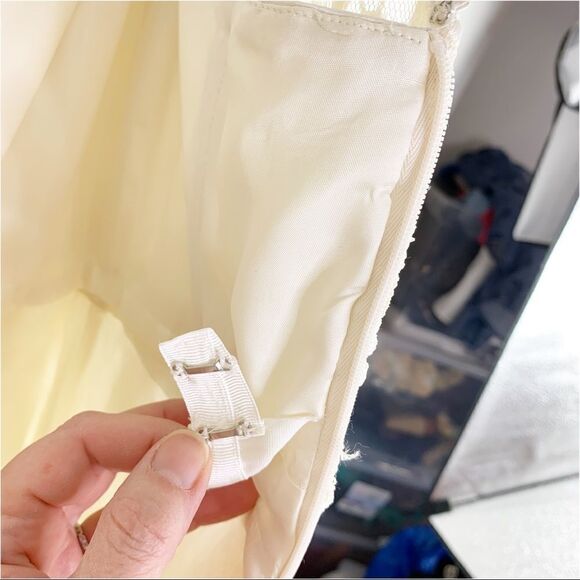 Aidan Mattox Cream Lace Overlay Women’s Fit/Flare Formal/Cocktail Dress Sz 4 - Picture 9 of 16